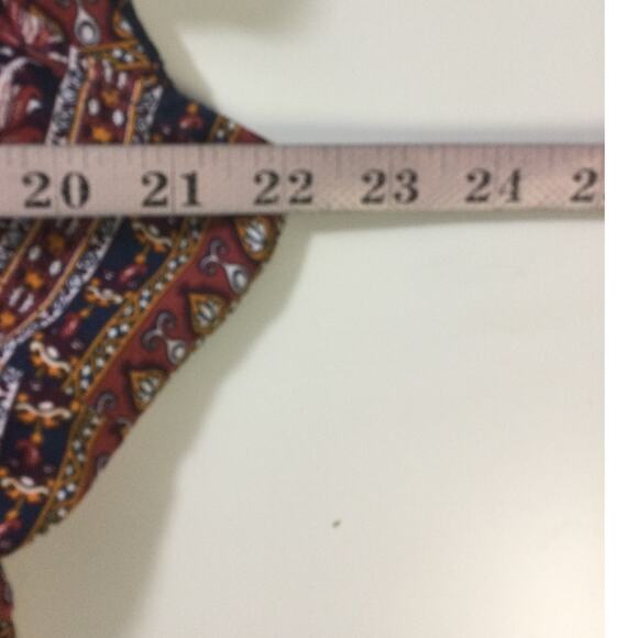 BLOOMCHIC 14-16 1X Plus Bandana Striped Ruffle Sleeve V Neck Midi Dress NWT B31 - Picture 4 of 8